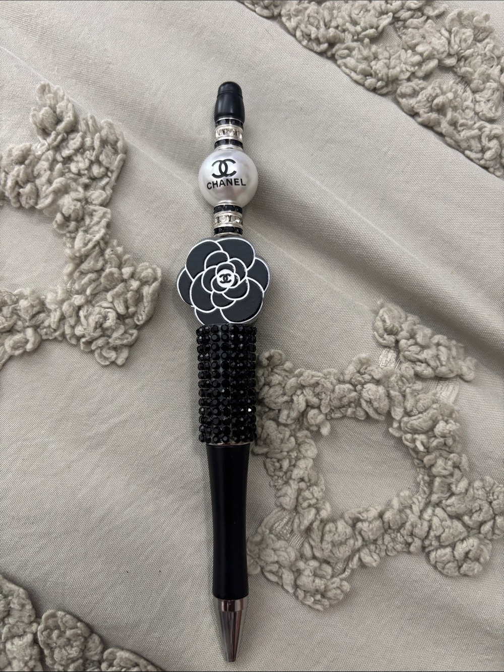 Decorative Crystal Accent Pens - Colorful Rhinestone Fashion Caps